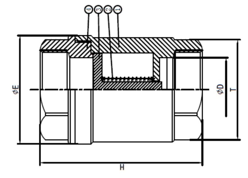 Spring Check Valve Metal Seat Drawing
